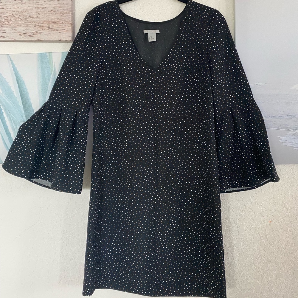 H&M black polka dots dress